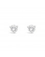 Solitaire Diamond Stud Earrings in a 3-Claw Setting, Set 18ct White Gold. Tdw 0.25ct